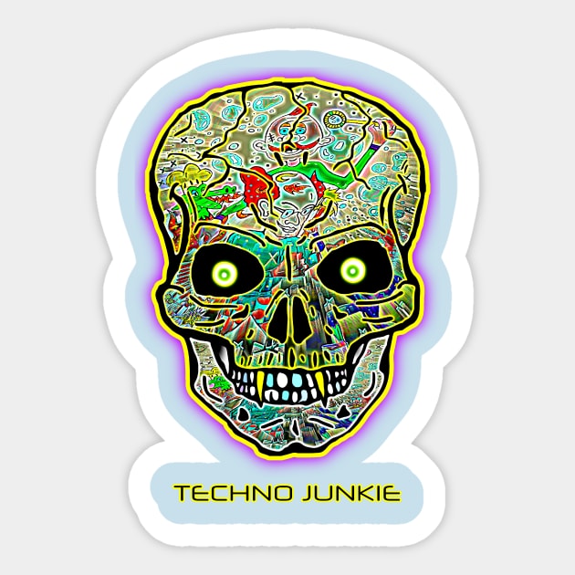 TECHNO JUNKIE Sticker by Bwilly74